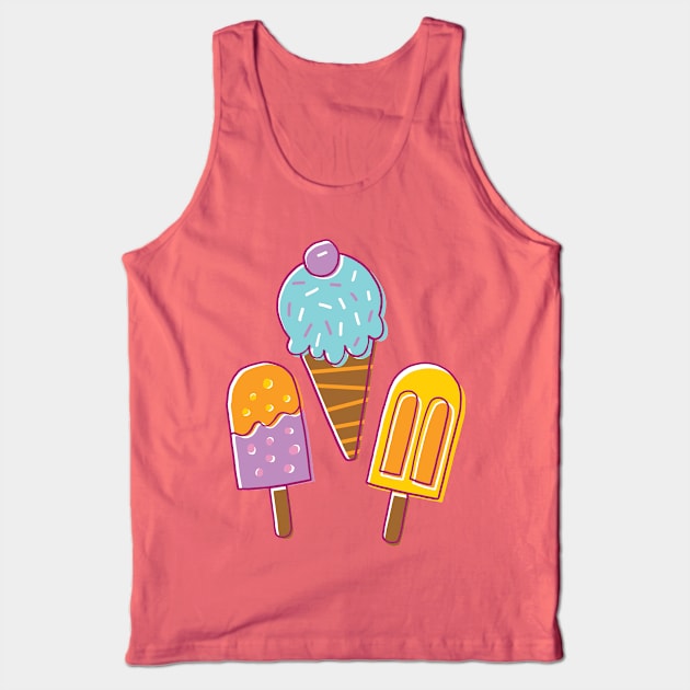 Ice Cream Cartoon Tank Top by vaughanduck